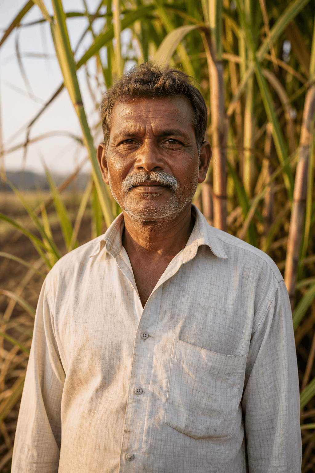 Ramesh, cane grower in Kushinagar